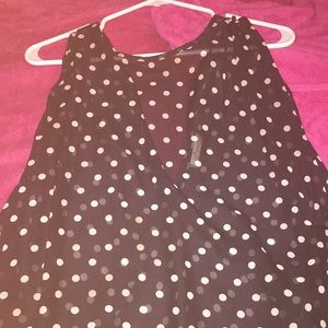 Polka dot see thru blouse